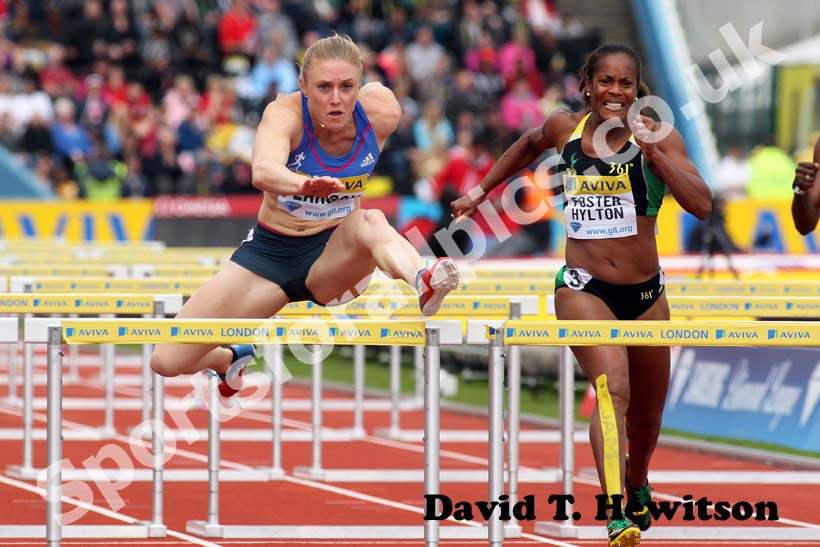 Sally Pearson in the 100 metres hurdles heats, 2012 Samsung Diamond League, Crystal Palace, London.